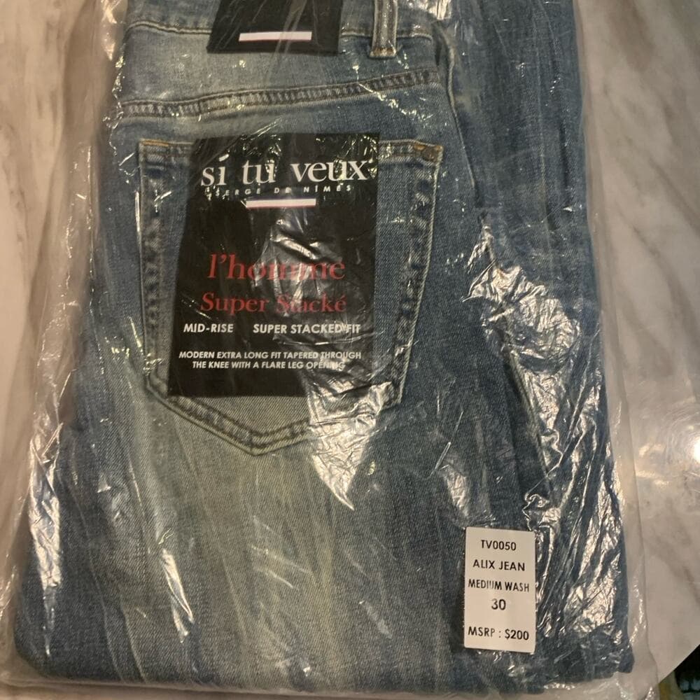 Si Tu Veux Superstack Medium Wash Mens Jean 30 - Thumbnail 7