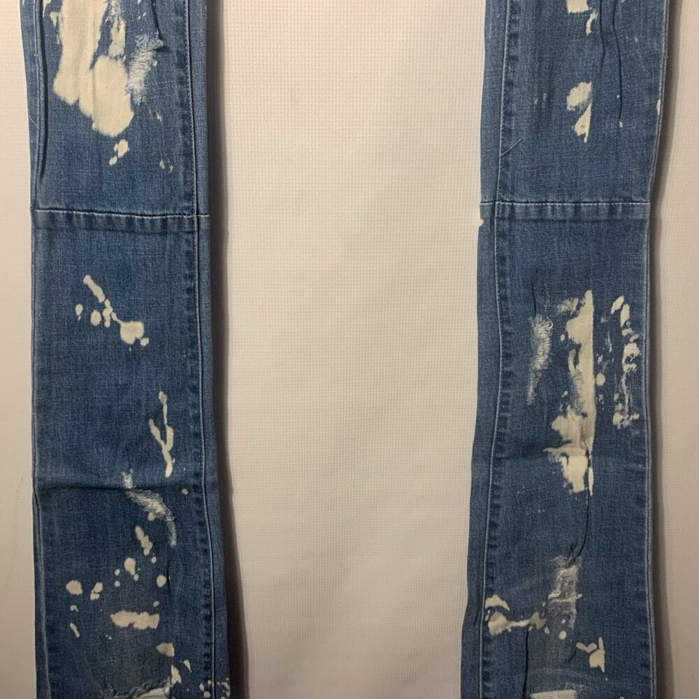 Si Tu Veux Superstack Indigo Bleach Mens Jeans 30
