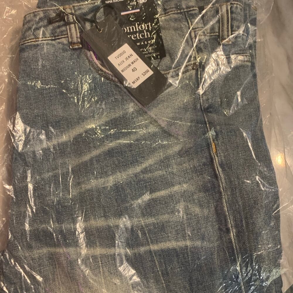 Si Tu Veux Superstack Medium Wash Mens Jean 40 - Thumbnail 8