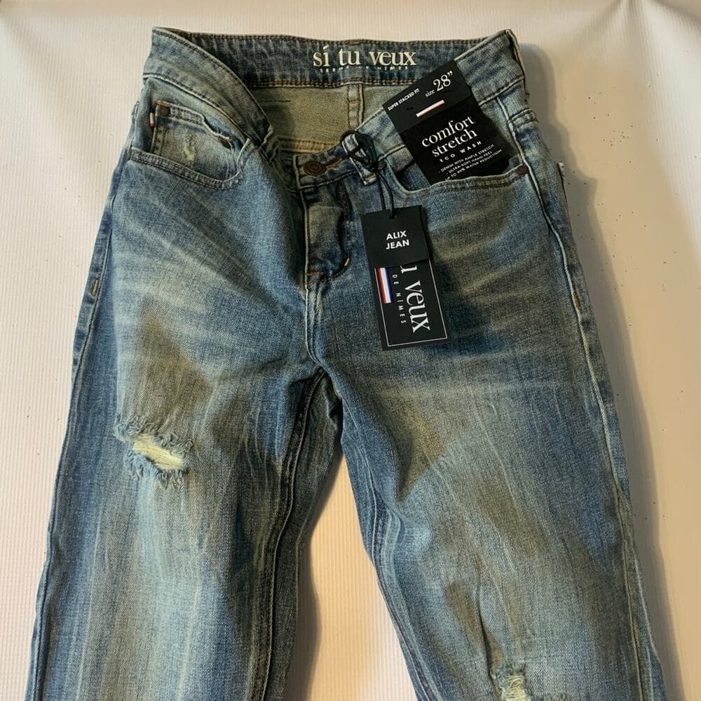 Si Tu Veux Superstack Medium Wash Mens Jean 40 - Thumbnail 3