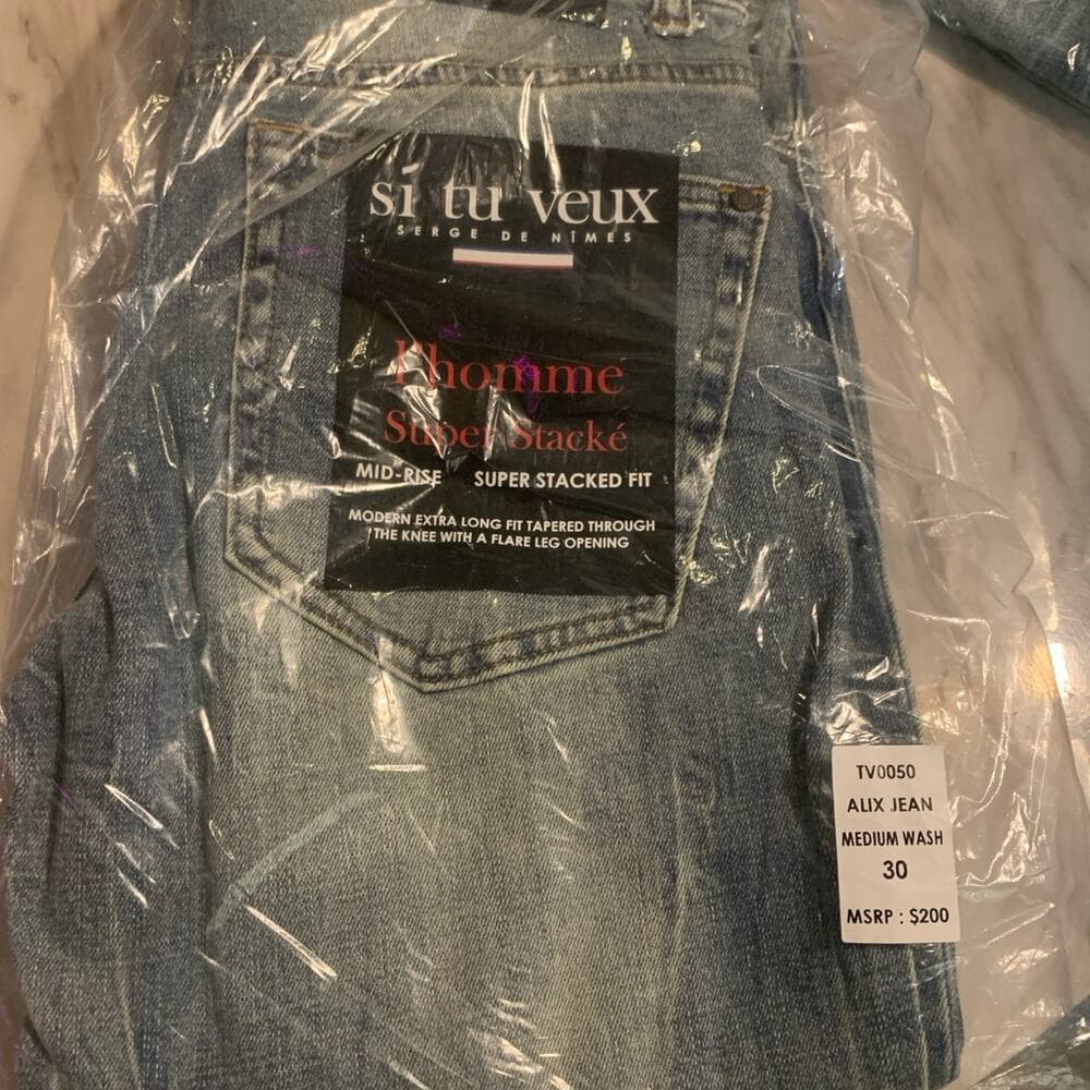 Si Tu Veux Superstack Medium Wash Mens Jean 30 - Thumbnail 7