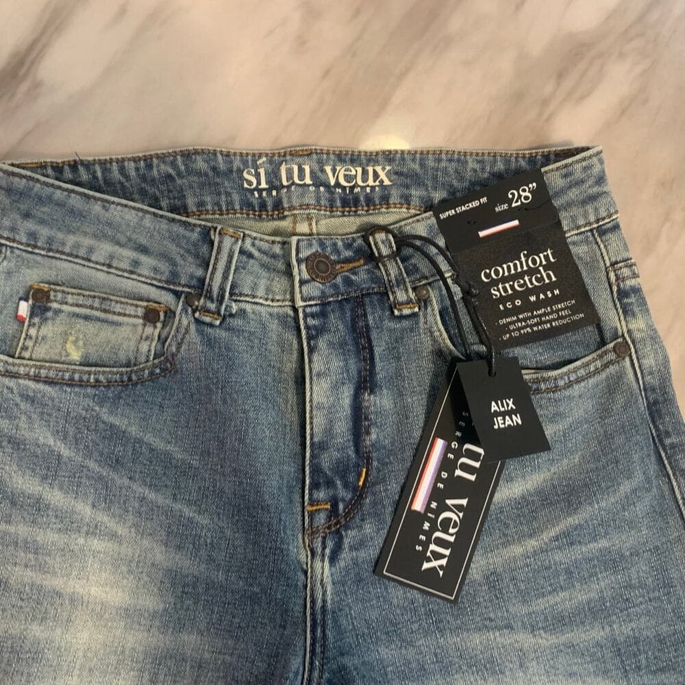 Si Tu Veux Superstack Medium Wash Mens Jean 40 - Thumbnail 4