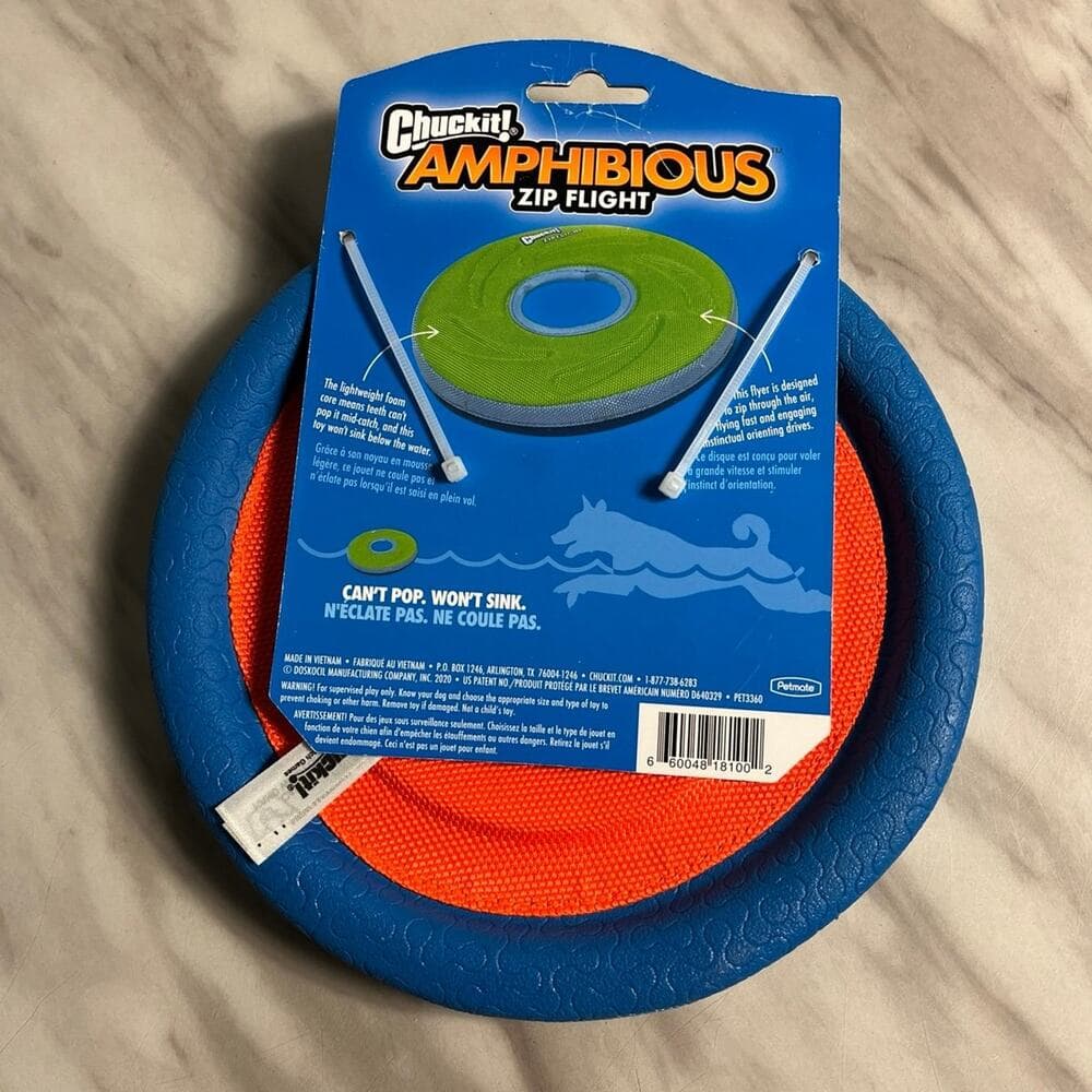 Chuckit! Zipflight Dog Toy - Blue/Orange - M - Thumbnail 2