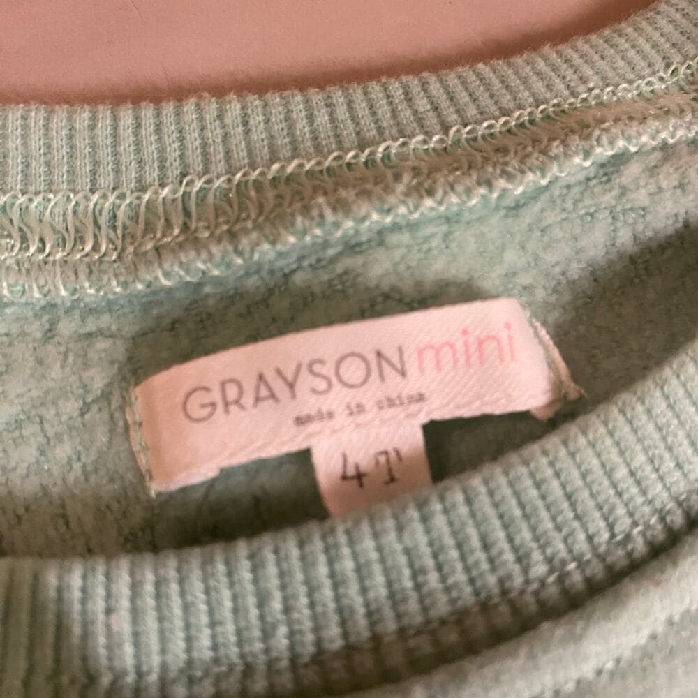 Grayson Mini Toddler Girls' Tie Waist Sweatshirt - Teal Green - Thumbnail 2