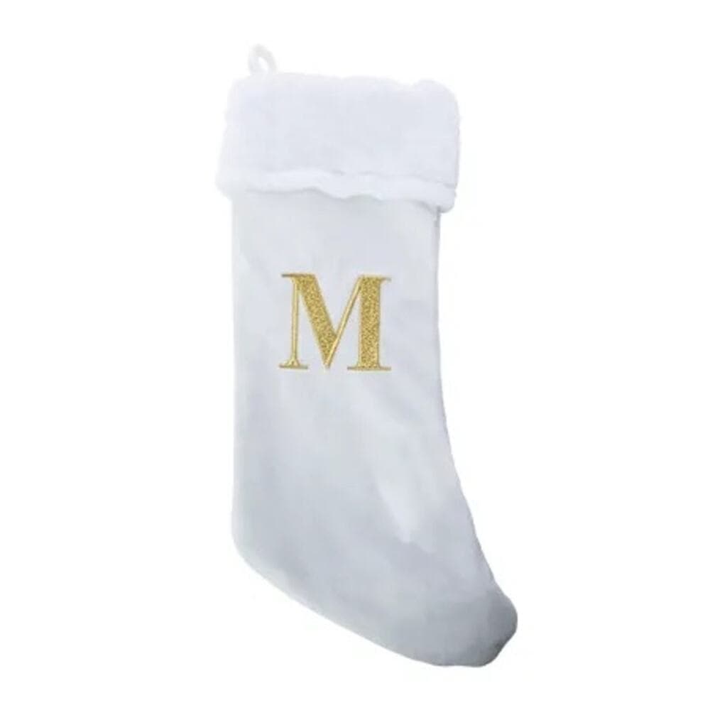 Cream Monogram Christmas Stocking - Thumbnail 5