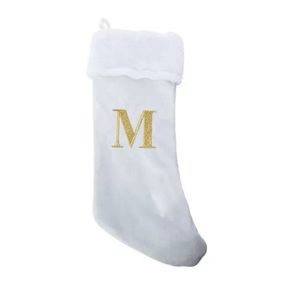 Cream Monogram Christmas Stocking - Thumbnail 6