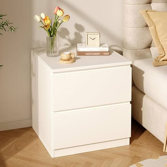 Night Stand Bedside Table Modern Minimalist Double Drawer Bedside Table Bedroom - Thumbnail 8