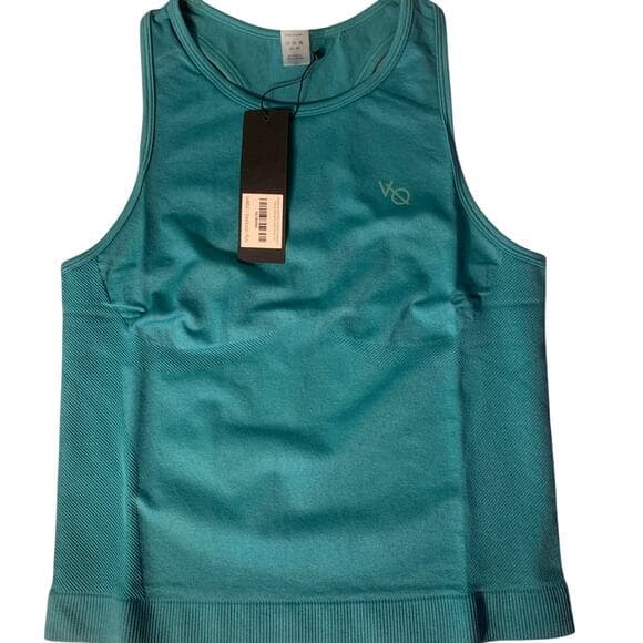 Vanquish Elevate Seamless Emeraid Teal Racer Back MIDI Tank Top Large - Thumbnail 8
