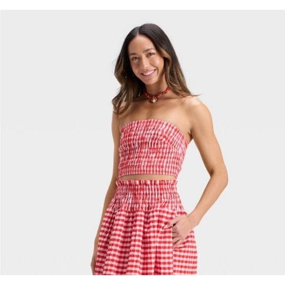 Red & white Checkered women’s top size XXL - Thumbnail 7