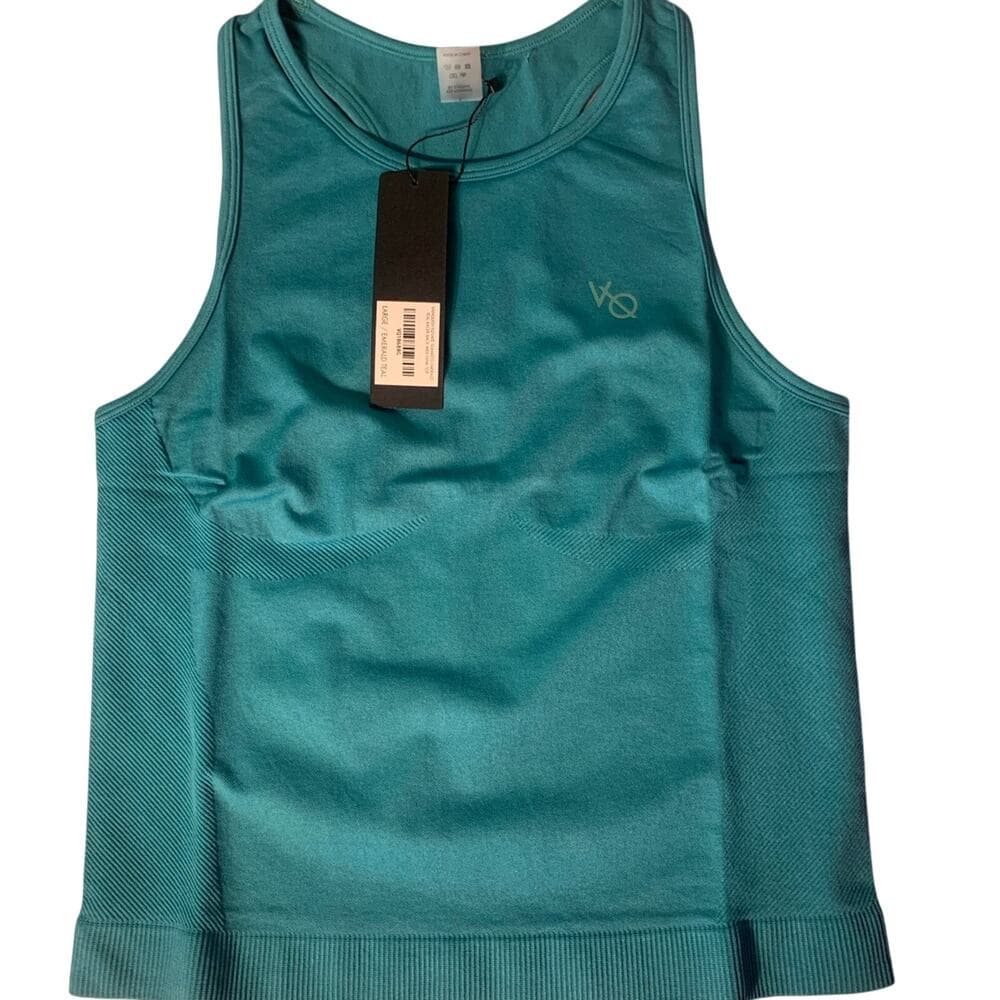 Vanquish Elevate Seamless Emeraid Teal Racer Back MIDI Tank Top Large - Thumbnail 7