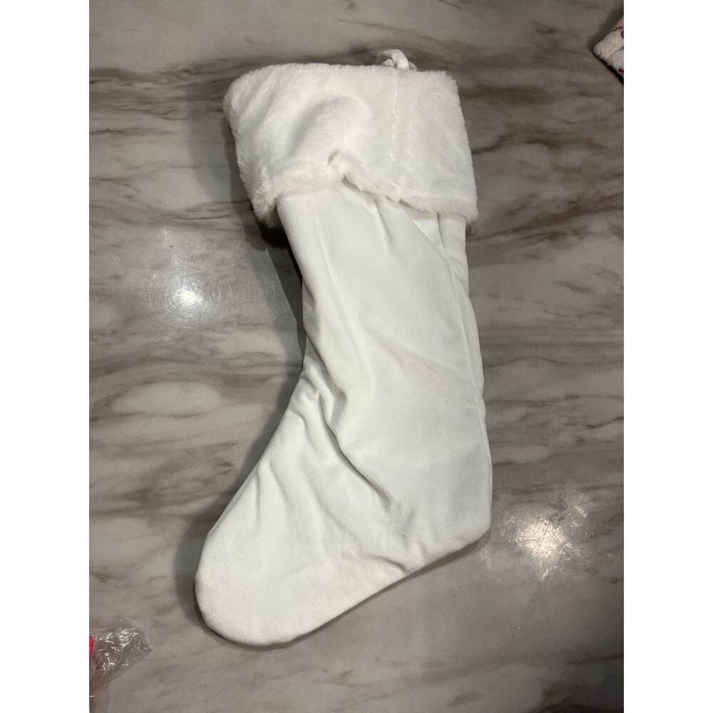 Cream Monogram Christmas Stocking - Thumbnail 3