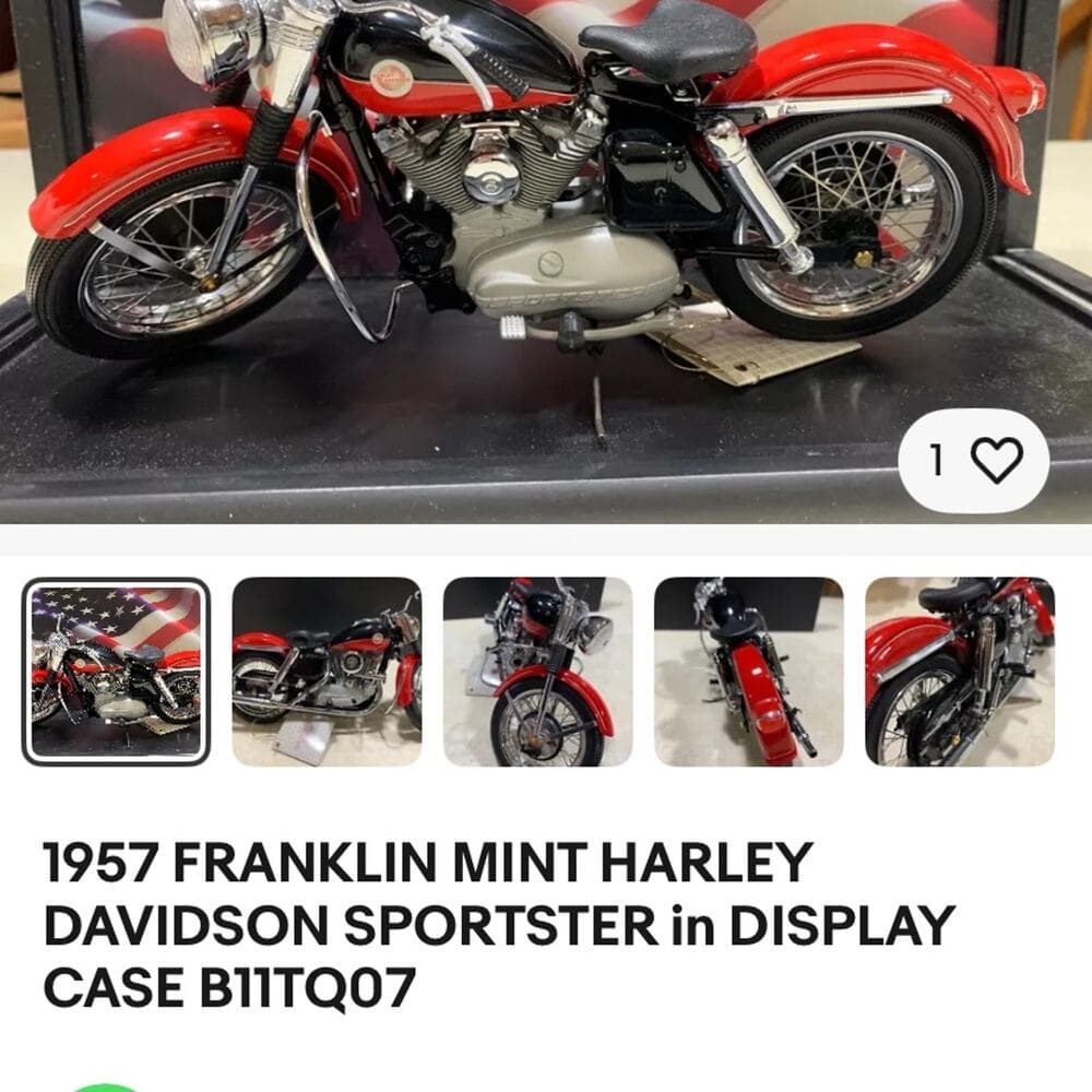 1957 FRANKLIN MINT HARLEY DAVIDSON SPORTSTER - Thumbnail 8