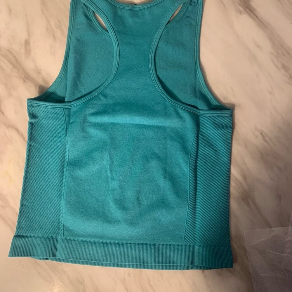 Vanquish Elevate Seamless Emeraid Teal Racer Back MIDI Tank Top Large - Thumbnail 5