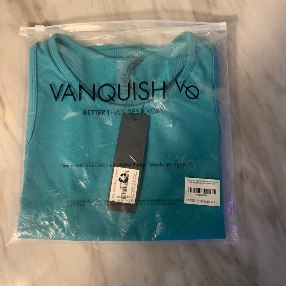 Vanquish Elevate Seamless Emeraid Teal Racer Back MIDI Tank Top Large - Thumbnail 6