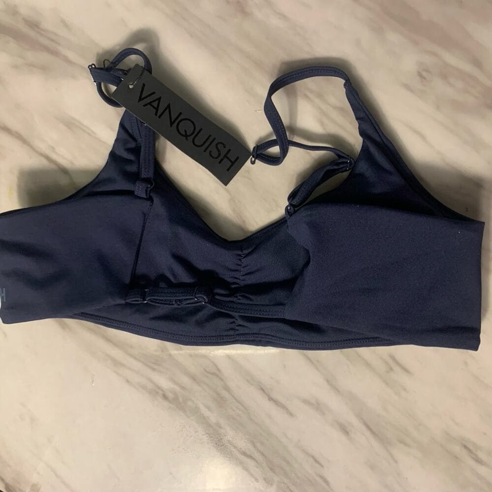 Vanquish Enhance Navy Blue Munimal Open Back Bra Size Large - Thumbnail 3