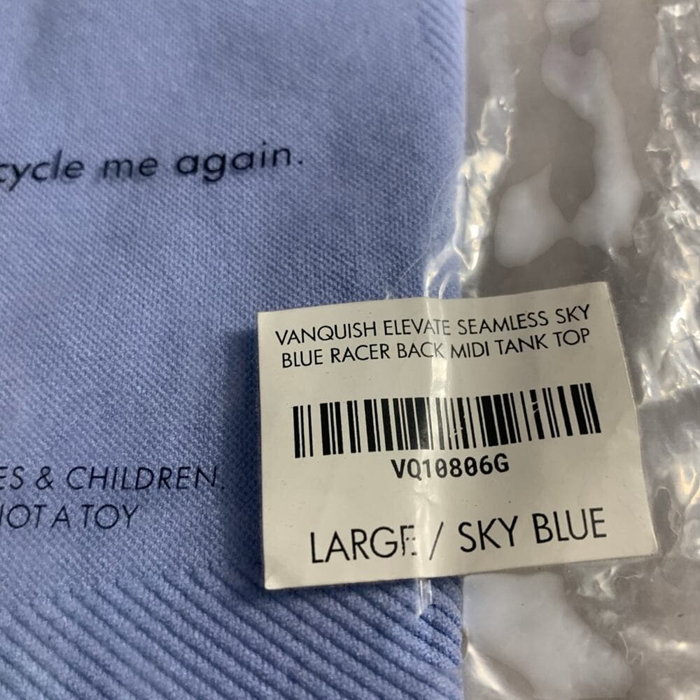 Vanquish Elevate Seamless Sky Blue Racer Back Tank Top Size Large - Thumbnail 4