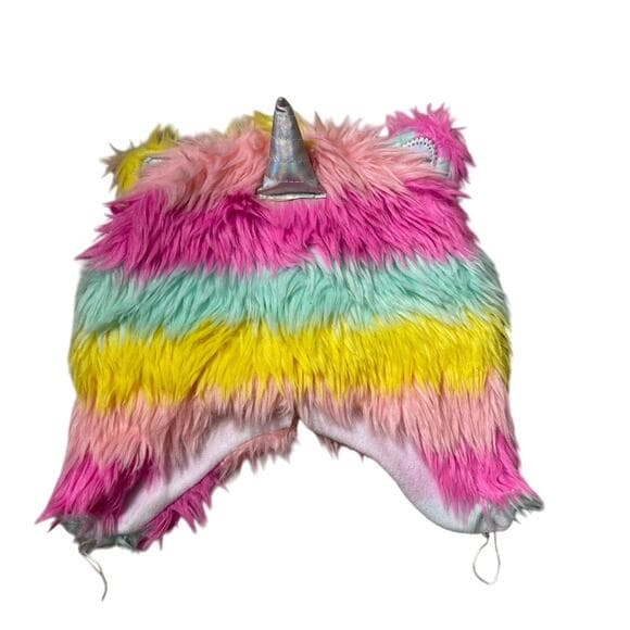 Colorful, unicorn fur kids hat - Thumbnail 5