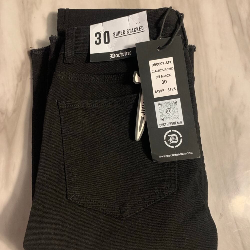 Doctrine Superstack Jet Black Mens Jeans Size 30 - Thumbnail 8