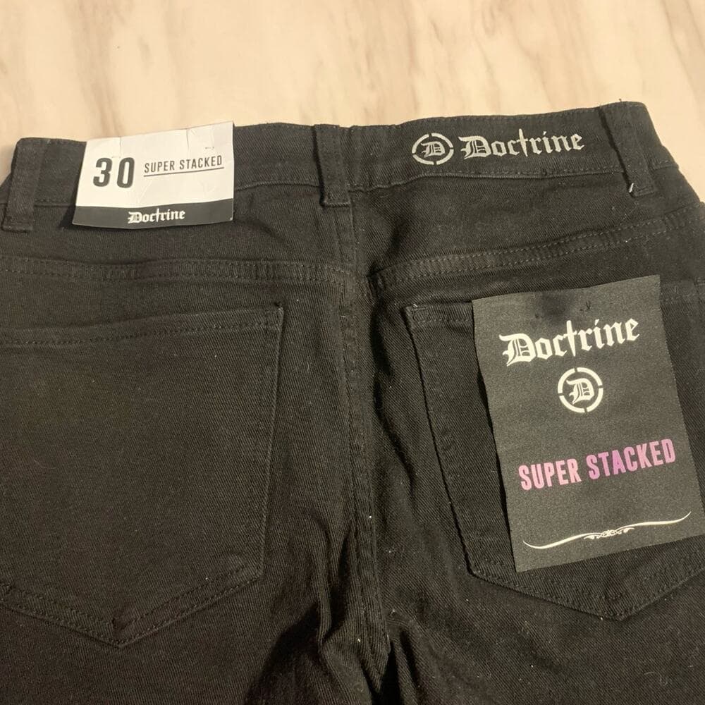 Doctrine Superstack Jet Black Mens Jeans Size 30 - Thumbnail 5