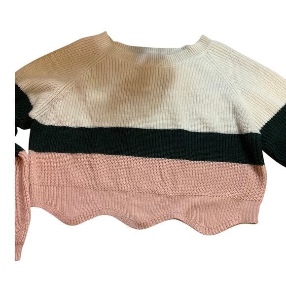 Derek heart women's pink black and white sweater XL - Thumbnail 3