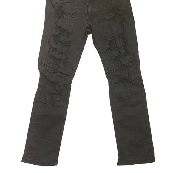Smoke rise black mens jeans size 40/32 - Thumbnail 7