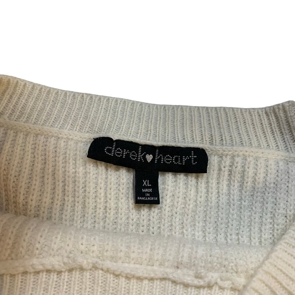 Derek heart women's pink black and white sweater XL