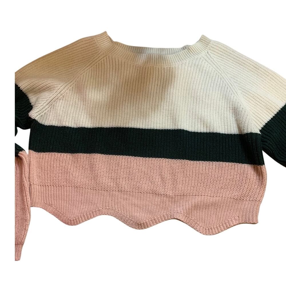 Derek heart women's pink black and white sweater XL - Thumbnail 2