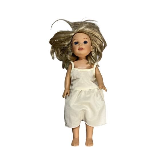 American Girl 14.5" Doll Wellie Wishers Camille Blond Hair Blue Eyes Euc - Thumbnail 4