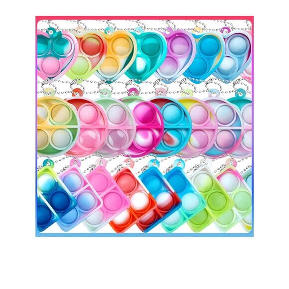 Pop Fidget Keychain 28 Pack Mini Fidget Toys - Thumbnail 6