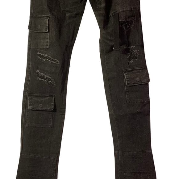 Si Tu Veux Superstack Black Wash Mens Jeans Size 38 - Thumbnail 10