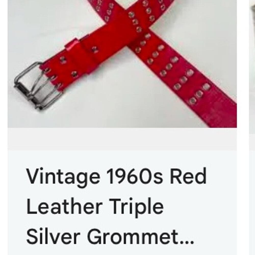 Genuine Leather Red Belt Size Medium - Thumbnail 3
