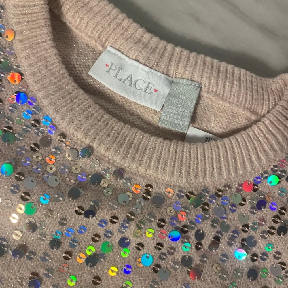 Children Place Rose Dust Sweater Size 16