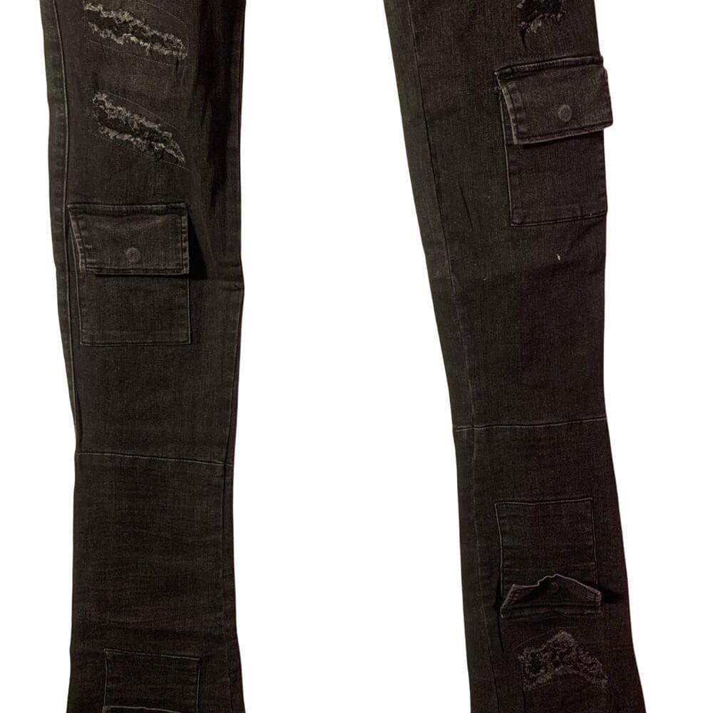 Si Tu Veux Superstack Black Wash Mens Jeans Size 38 - Thumbnail 2