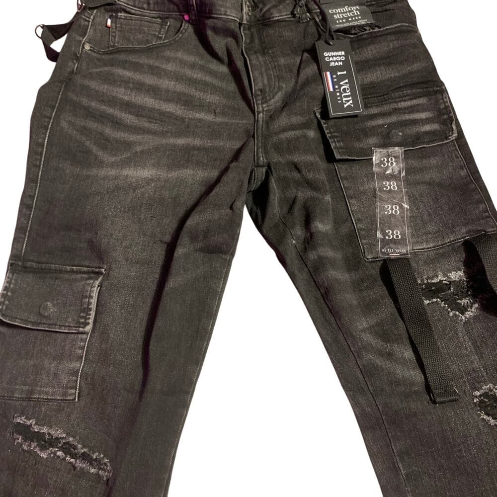 Si Tu Veux Superstack Black Wash Mens Jeans Size 38 - Thumbnail 3