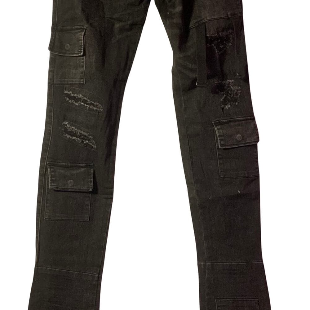 Si Tu Veux Superstack Black Wash Mens Jeans Size 38 - Thumbnail 9