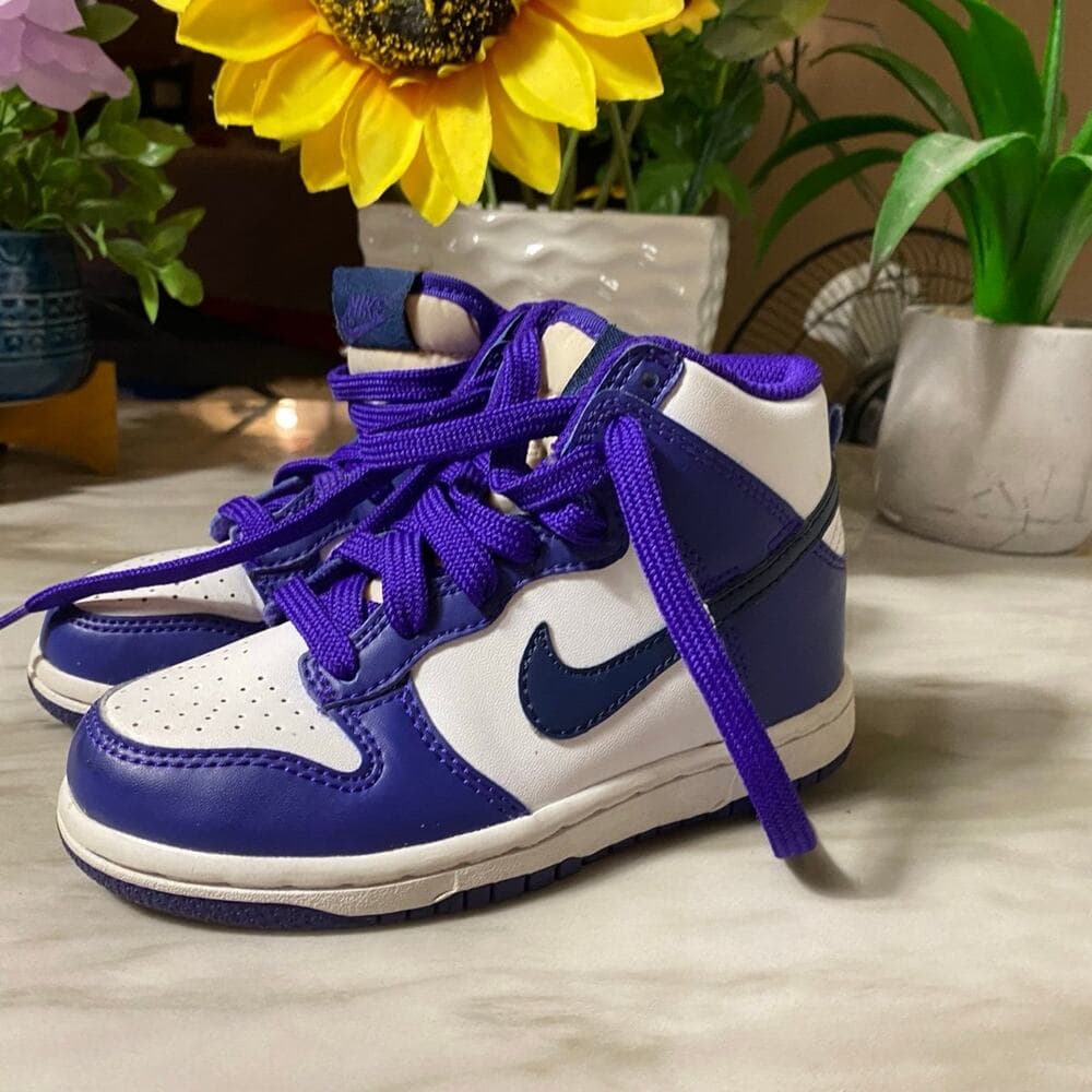 Size 10.5 c (PS) - Nike Dunk High Electro Purple Midnight Navy - Thumbnail 3