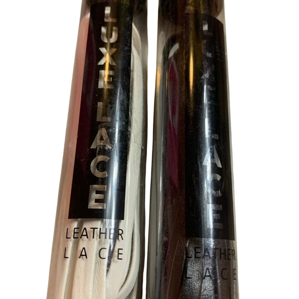 2 Leather laces black / white