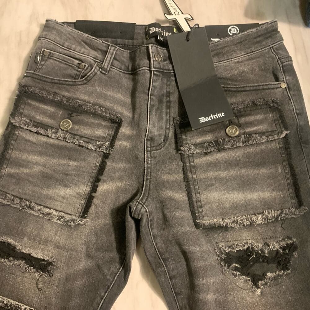 Doctrine Superstack Jet Black Mens Jeans Size 32 - Thumbnail 3