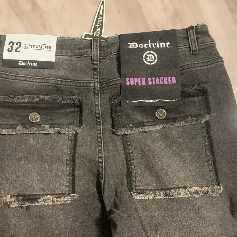 Doctrine Superstack Jet Black Mens Jeans Size 32 - Thumbnail 8