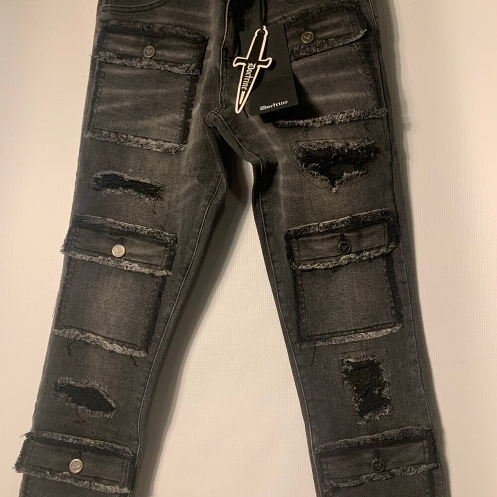 Doctrine Superstack Jet Black Mens Jeans Size 32 - Thumbnail 2