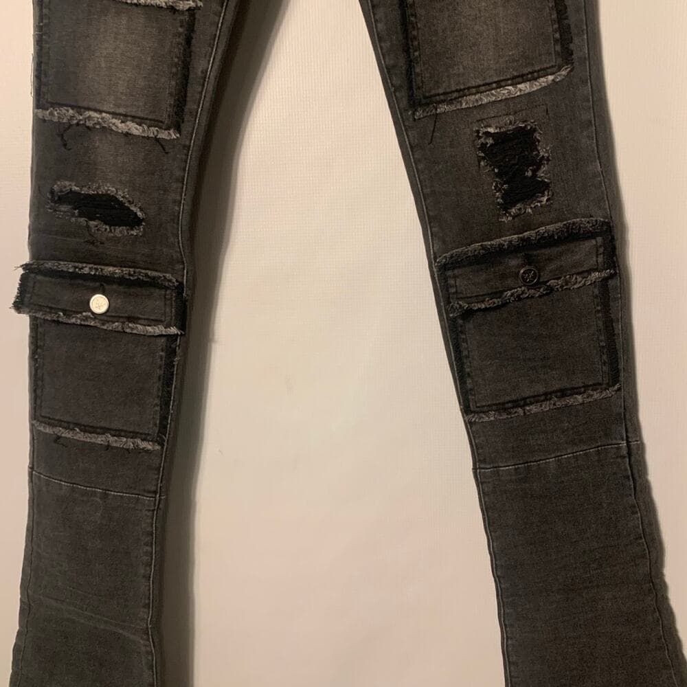 Doctrine Superstack Jet Black Mens Jeans Size 32