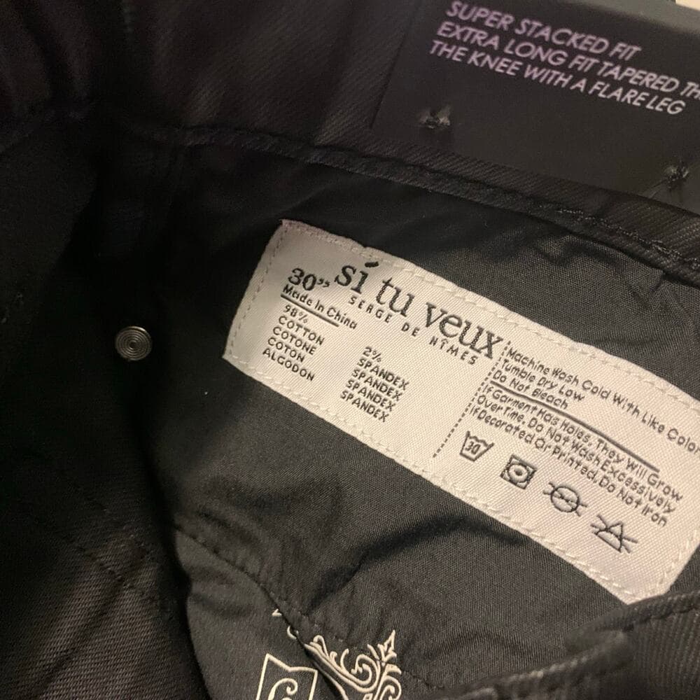 Si Tu Veux Superstack Black Wax Mens Jeans Size 30 - Thumbnail 7
