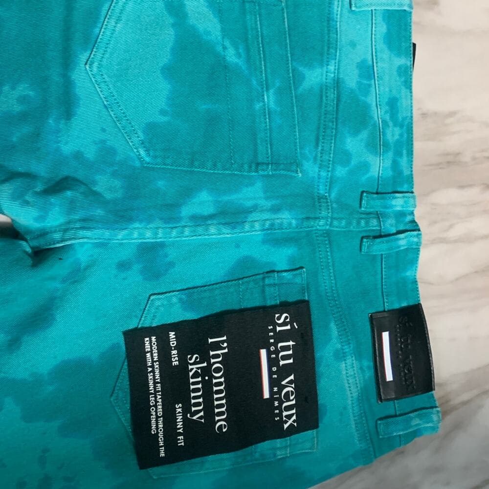 Si Tu Veux Teal Mens Jeans Size 32 - Thumbnail 5