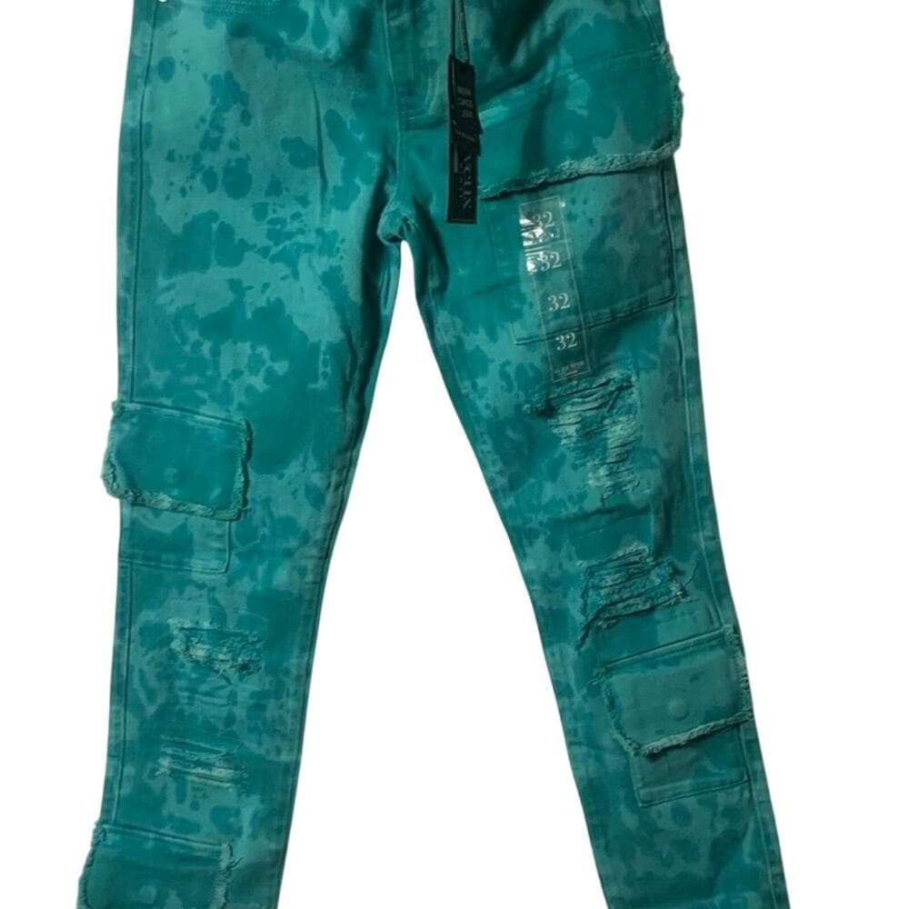 Si Tu Veux Teal Mens Jeans Size 32 - Thumbnail 9