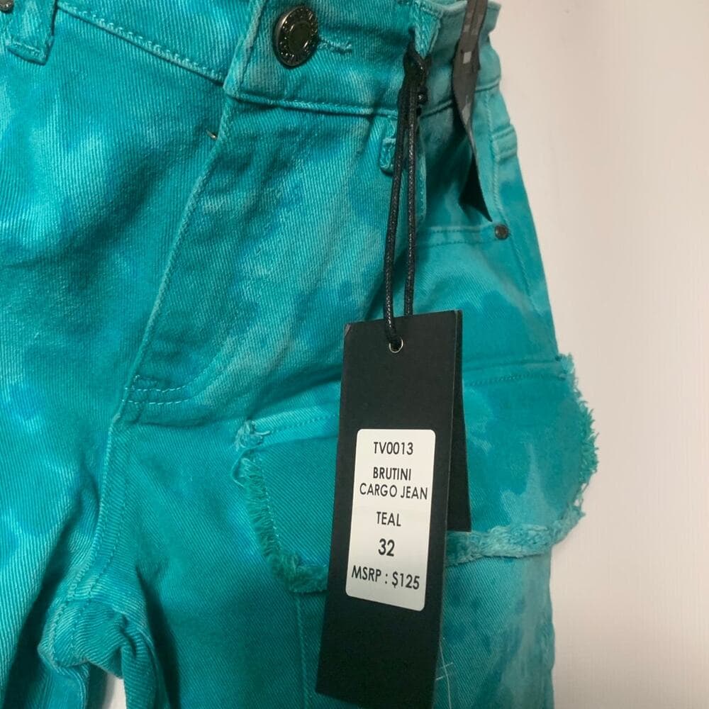 Si Tu Veux Teal Mens Jeans Size 32 - Thumbnail 4