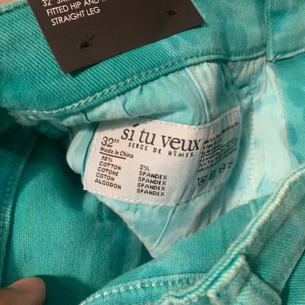 Si Tu Veux Teal Mens Jeans Size 32 - Thumbnail 8