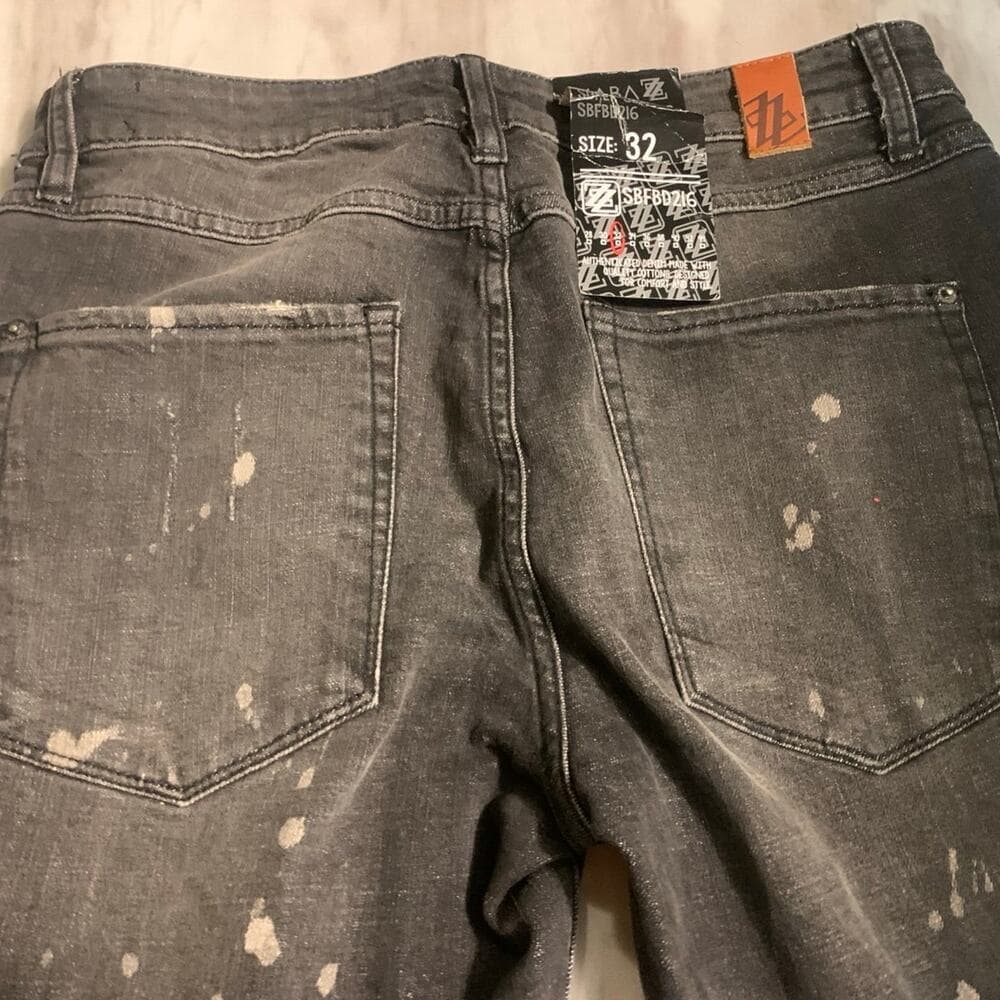 Shabaz Z Brothers Superstack Black Mens Jeans Size 32 - Thumbnail 8