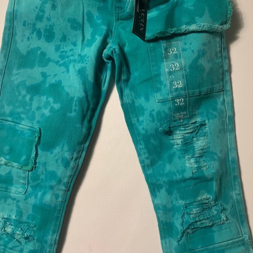 Si Tu Veux Teal Mens Jeans Size 32 - Thumbnail 2