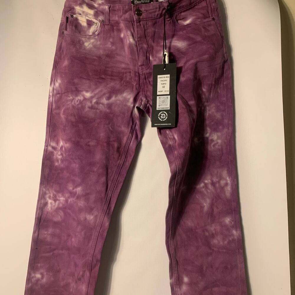 Doctrine Superstack Purple Mens Jeans 32 - Thumbnail 2