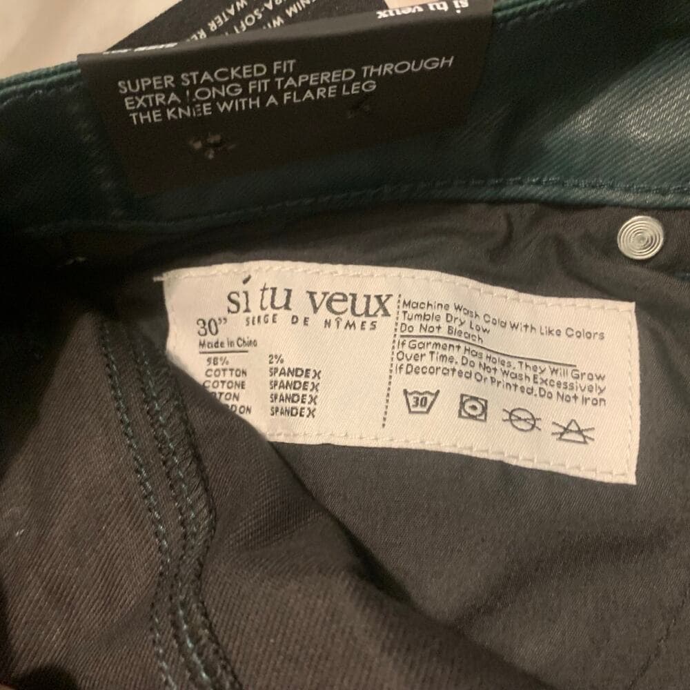 Si Tu Veux Superstack Hunter Green Wax Mens Jeans Size 30 - Thumbnail 8